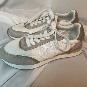 Tory Burch Women's Gray and White Sneakers